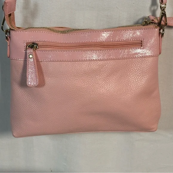 Vintage Original by Sharif Pink Leather‎ / Fur Crossbody Bag Purse with Tassel - Picture 10 of 11